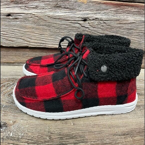 Buffalo Plaid Gypsy Jazz Bootie - Picture 2 of 4